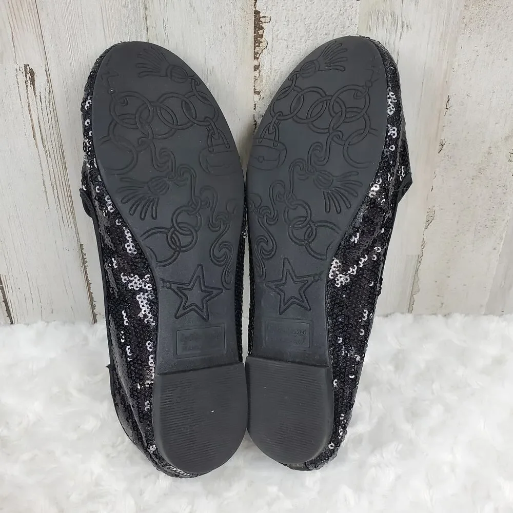 Cynthia Rowley Sequin Embellished Flats Black Size 3